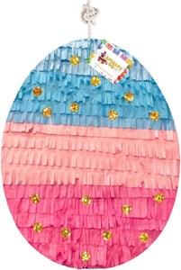 Gender Reveal Easter Egg Pinata with Multicolored Dots Easter Birthday Celebration