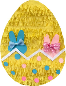 19" Yellow Bunny Theme Easter Egg Pinata Easter Gender Reveal Party Supplies Pink Blue Color He or She Boy or Girl Easter Sunday Party Supplies