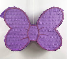 Load image into Gallery viewer, Coquette bow pinata in lavender with glitter trim, handmade bow pinata for coquette birthday party
