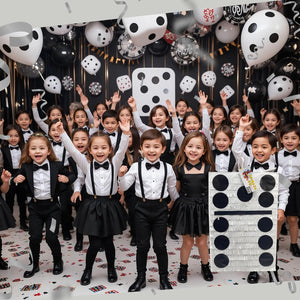 Large Domino Piece Pinata 20" Tall Domino Theme Party Decoration White & Black Color Dominoe Game Themed Happy Birthday