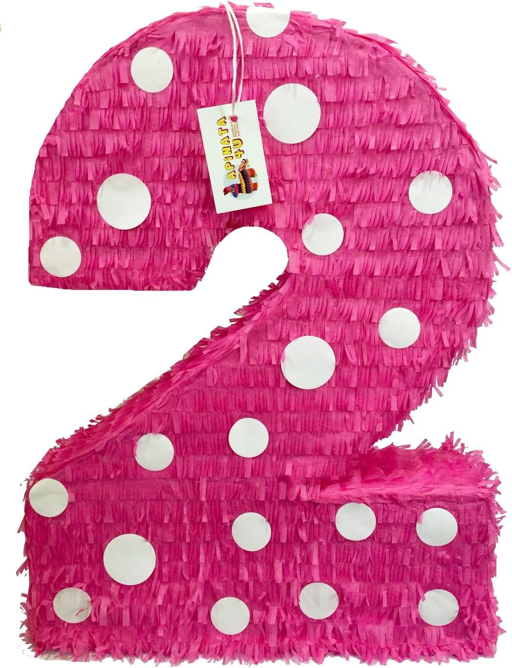 Large Pink & White Polka Dots Number Two Pinata 20