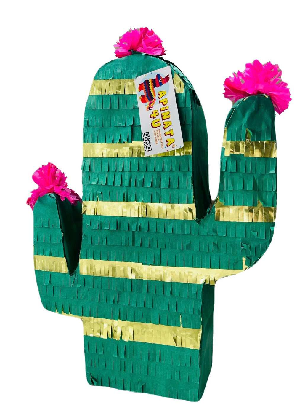 APINATA4U Green & Gold Colour Cactus Pinata