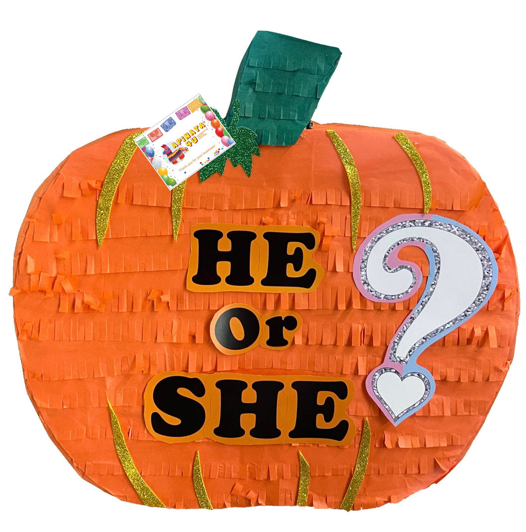 Pumpkin Pinata Fall Themed Gender Reveal He or She?