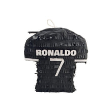 Load image into Gallery viewer, Ronaldo Soccer Jersey Pinata, Black &amp; White Football Pinata for Kids, Sports Themed Fun Party Supplies, Soccer Birthday Party Decorations
