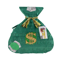 Load image into Gallery viewer, Money Bag Pinata, Party Decoration, Large 20 Inches Green Dollar Sign Pinata for Birthday Parties, Ready to Ship, Casino Night, Celebrations
