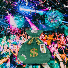 Load image into Gallery viewer, Money Bag Pinata, Party Decoration, Large 20 Inches Green Dollar Sign Pinata for Birthday Parties, Ready to Ship, Casino Night, Celebrations
