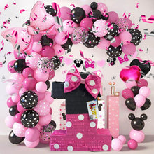 Load image into Gallery viewer, Number One Pinata, Hot Pink and Black, Mouse Themed First Birthday Party, Minnie Mouse Theme Celebration, Kids Party Supplies, Ready to Ship
