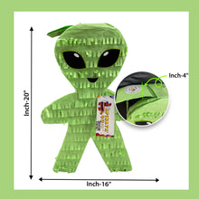 Load image into Gallery viewer, Alien Themed Pinata for Kids Birthday Party, Boys and Girls Alien Party Decoration, Birthday Party Supplies, Space Alien Lovers, 20 Inches
