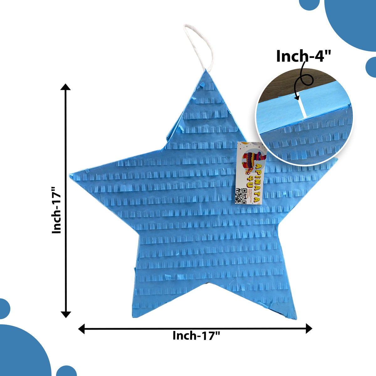 Star Pinata, Solid Blue Star Themed Christmas Party Pinata, Baby Showe ...