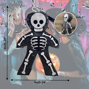 Black Skeleton Theme Pinata, Halloween Birthday Party Supplies & Decorations, Gift Party Favor, Skeleton Decor Pinata, Party Pinata for Kids