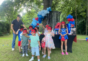 Number 5 Superhero Party Pinata – Red Blue and Black Design, 5th Birthday Decoration for Kids, Hero Theme Pinata