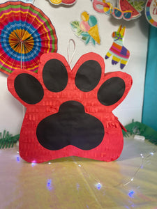 17" Tall Red & Black Paw Print Pinata Dog Paw Pinata Puppy Birthday Dog Party Supplies Puppy Birthday Let's Party Woof Dog Themed Animal Themed