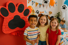 Load image into Gallery viewer, 17&quot; Tall Red &amp; Black Paw Print Pinata Dog Paw Pinata Puppy Birthday Dog Party Supplies Puppy Birthday Let&#39;s Party Woof Dog Themed Animal Themed
