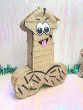Load image into Gallery viewer, Ready to Ship Pecker Pinata 20" Tall Tan Color Bachelor Bachelorette Party Favors Gag Gifts Penis Shaped
