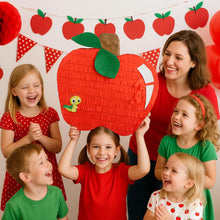 Load image into Gallery viewer, Red Apple Pinata with Snake, Fruit Themed Party Decor, Healthy Eating Party Pinata, Birthday Party Supplies, Farm Party Decor, Gift for Kids
