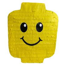 Load image into Gallery viewer, Brick Head Pinata, Block Face Party Decor, Emoji Theme Birthday Gift for Kids, Fun Emoticon for Boys, Construction &amp; Building Block Supplies
