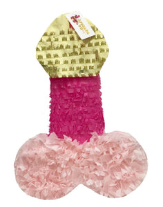 Pecker Pinata 24" Tall Pink and Gold Color Bachelor Bachelorette Party Favors Gag Gifts