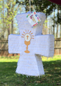 Cross Pinata White Color with Gold Accent