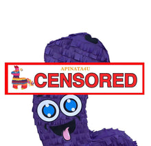 Load image into Gallery viewer, Pecker Pinata 20&quot; Tall Purple Blue Eyes Color Bachelor Bachelorette Party Favors Gag Gifts Penis Shaped
