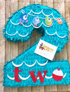 Large Number Two Pinata Fish Theme