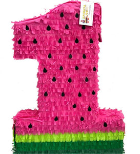 20” Tall Number One Pinata Watermelon Theme Pink Color or Red Color