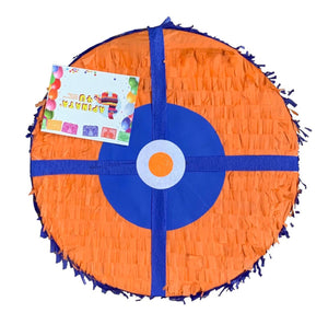 Bullseye Pinata Orange & Blue Color 16" Dart Gun Theme Party Bullseye Birthday Party Decoration