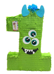 20" Tall Number One Pinata Green Color Monster Pinata Halloween
