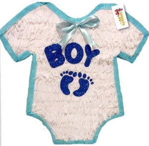 Its A Boy Baby Onesie Pinata For Baby Shower White Blue Color Gender Reveal Party Supplies Decoration