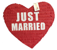 Load image into Gallery viewer, JUST MARRIED Heart Pinata by APINATA4U
