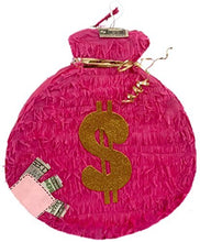 Load image into Gallery viewer, Pink Money Bag Theme Pinata

