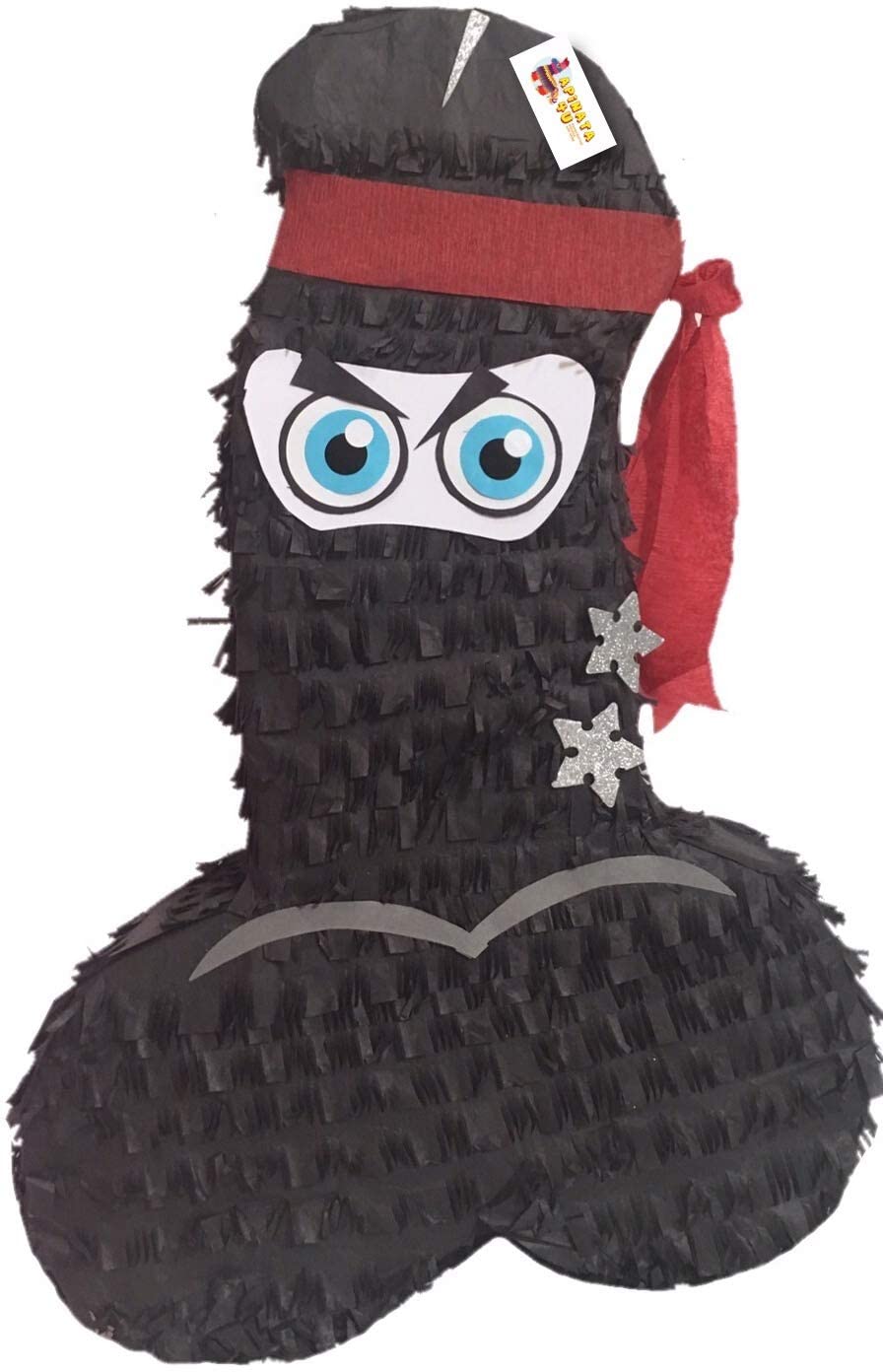 Large Penis Pinata Ninja Theme for Bachelorette Adult Party Over The Hill Gag Gift
