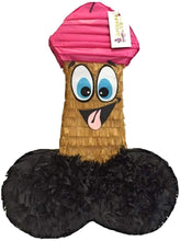 Load image into Gallery viewer, APINATA4U LLC - Large Penis Adult Pinata | Tan Colored Animated | Ideal for Bachelorette Party | Made with High Quality Cardboard | for Fun, Party &amp; Game | Size - 2ft Approx | Easy to Use &amp; Fill
