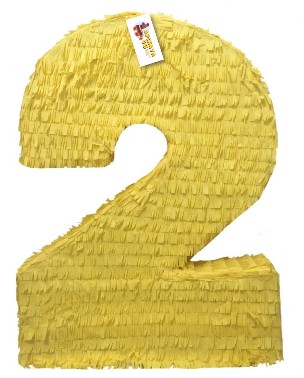 APINATA4U Solid Yellow Number Two Pinata Second Birthday