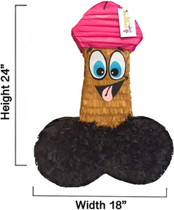 APINATA4U LLC - Large Penis Adult Pinata | Tan Colored Animated | Ideal for Bachelorette Party | Made with High Quality Cardboard | for Fun, Party & Game | Size - 2ft Approx | Easy to Use & Fill