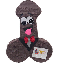 Load image into Gallery viewer, APINATA4U LLC - Large Penis Adult Pinata | Brown Color with Tuxedo | Ideal for Bachelorette Party | Made with High Quality Cardboard | for Fun, Party &amp; Game | Size - 2ft Approx | Easy to Use &amp; Fill

