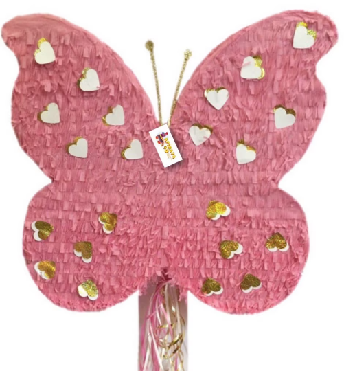 Pink & Gold Butterfly Pinata