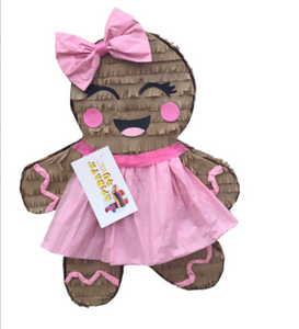 Ready to Ship Gingerbread Girl Pinata Christmas Theme Party Favors