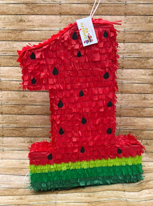 20” Tall Number One Pinata Watermelon Theme Red Color